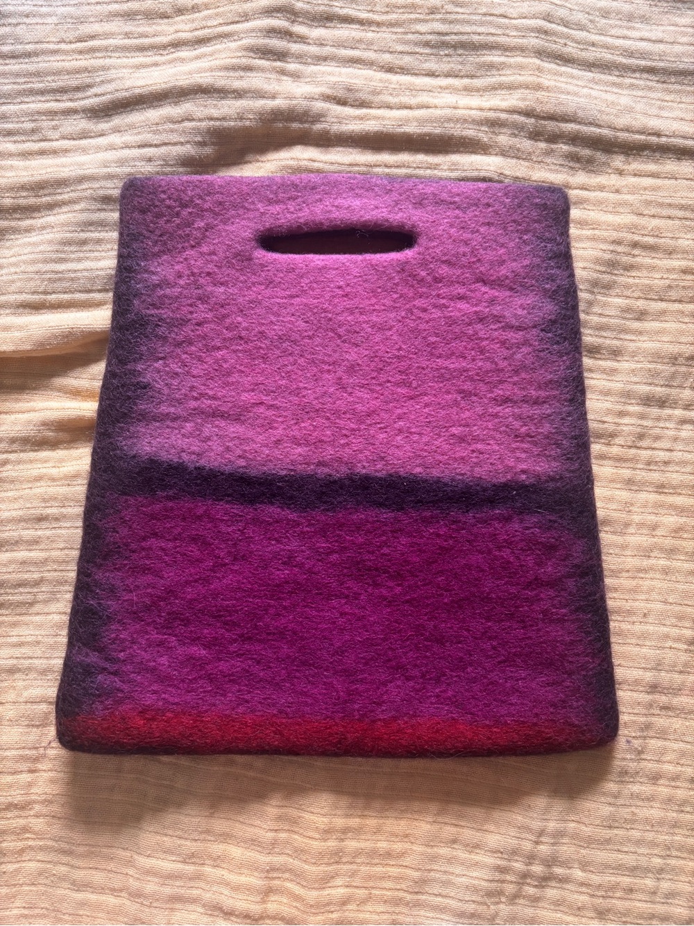 Rothko like Felt Tote in Purple Ombre - by Josephine Karen